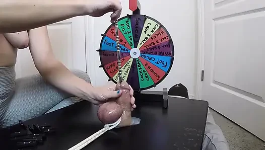 She Inserts a 30cm Probe All the Way Into His Meaty Cock - Playing BDSM Roulette