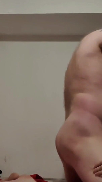 Jaw-dropping moment from "Cute Latin twink sucks chubby white daddy and rides his cock"