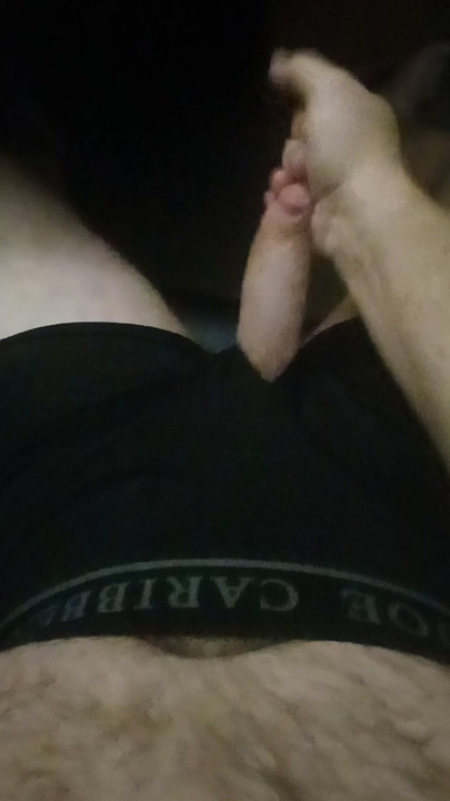 黒のジョー・カリビアンボクサーブリーフでオナニー