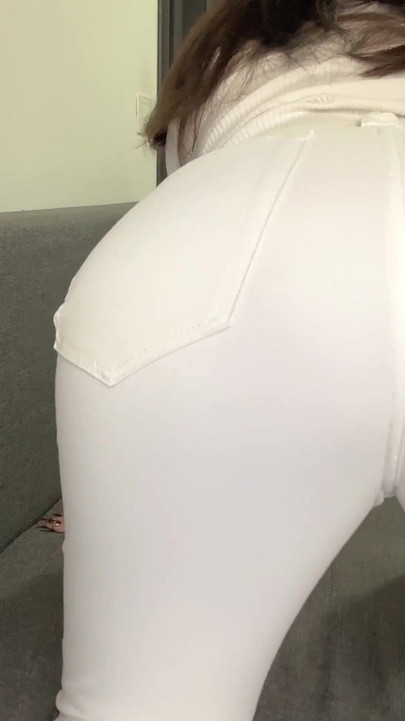 White Jean Couch Fart Destroys