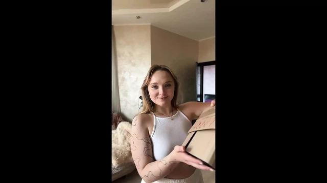 A cutie in sexy lingerie gets turned on by reading