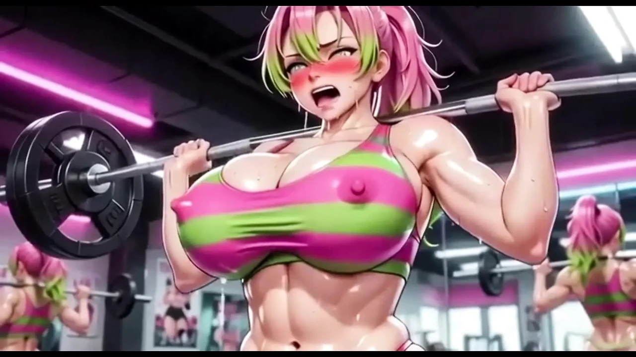 AI Mitsuri Kanroji 健身房性感湿润的身体挑逗汇编