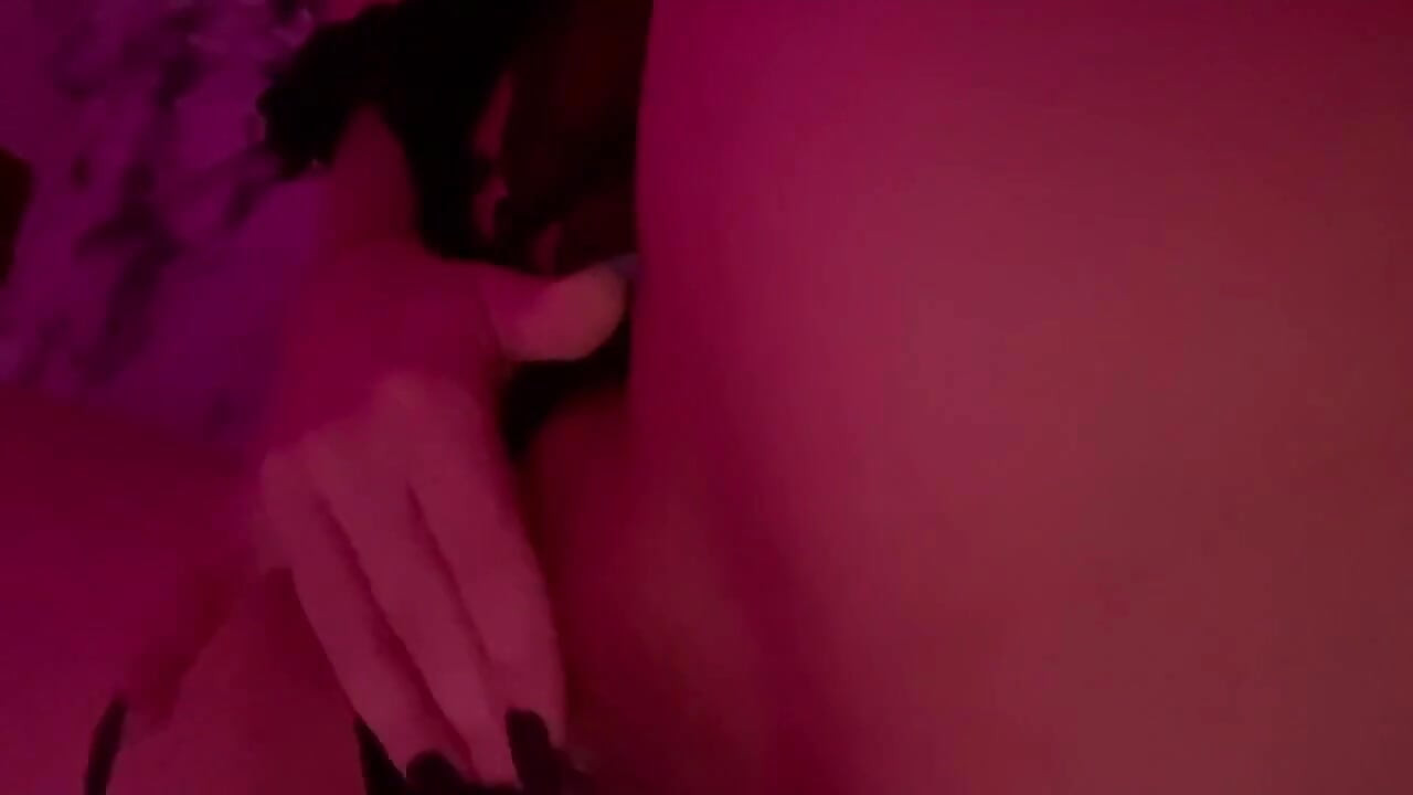 Real Couple Intimate Moment Under Red Lights