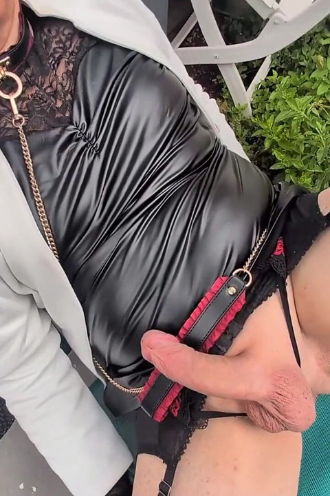 A Mature Sissy Gets Fucked on the Sun Lounger, but the Black Cock Is Too Big for Her Ass