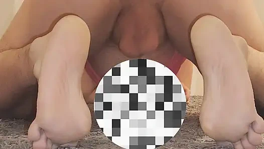 Slut getting fucked by a huge dildo and her mistress.