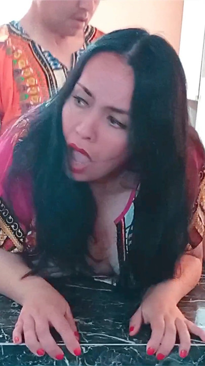 Key moment from "I caught my Indian stepmother in the kitchen, fucking amateur"