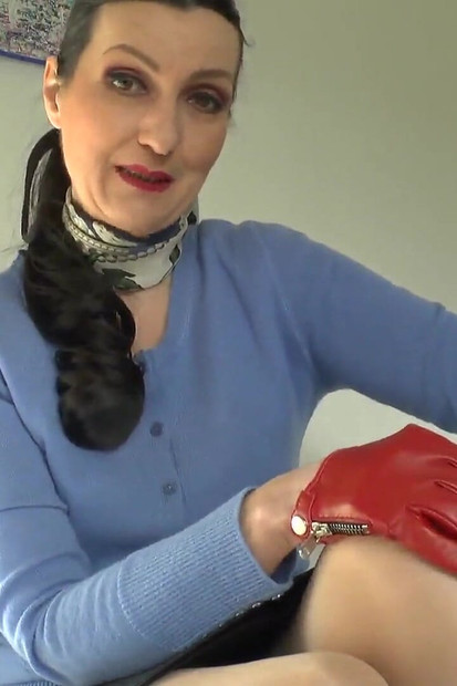 Today Is Your Cum Day! Sniffing Red Leather Gloves, Lady Victoria Valente