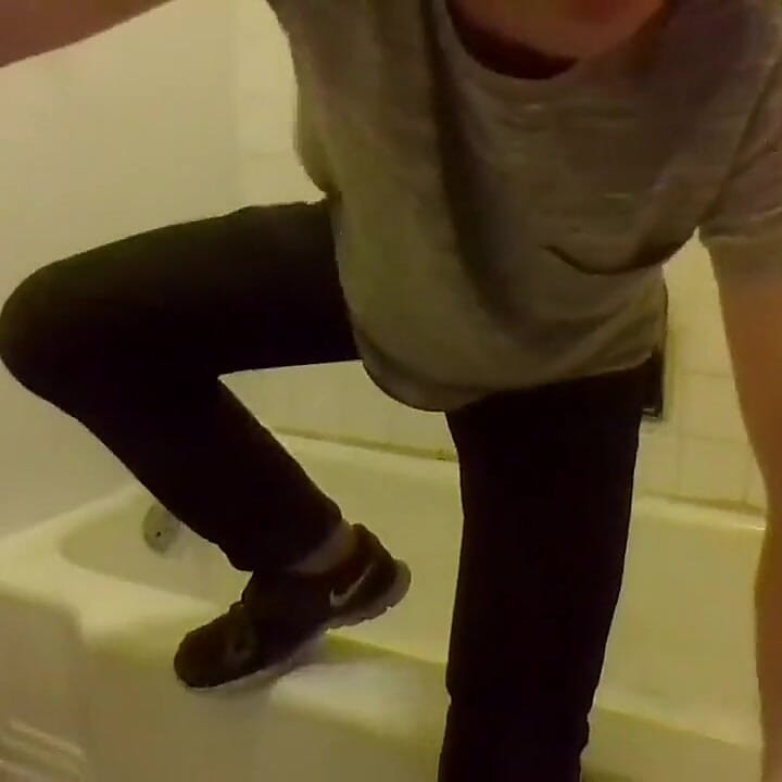 Stripping Buttnaked; Peeing in My Mouth & on My Face, Titties and Asshole