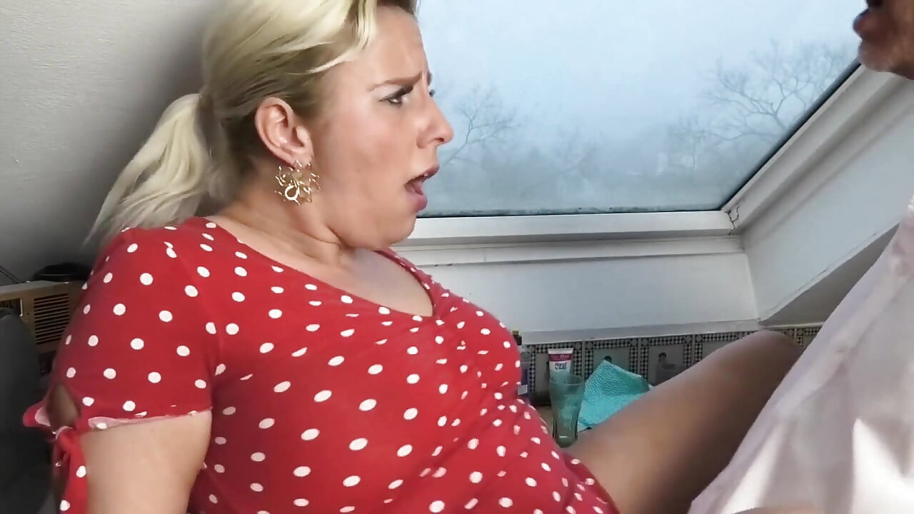 German Sex with a Sexy Girl with Small Natural Tits and Golden Hair Getting Her Pussy Fucked by a Giant Cock