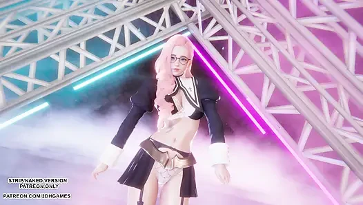 MMD Love Это - сексуальная Seraphine, танец Лиги легенд, хентай без цензуры 4K 60FPS
