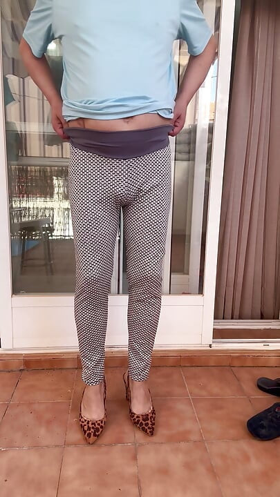 Anal plug with blue thong and shoes