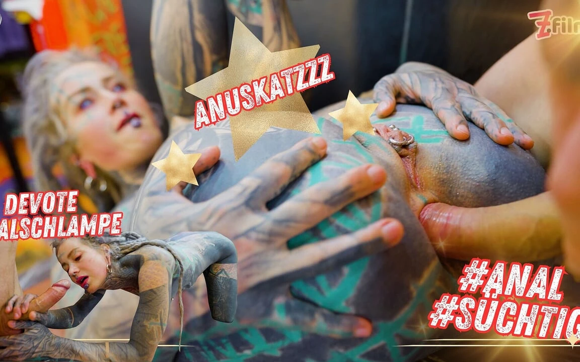 Anuskatzzz弄乱我的纹身并被肛交