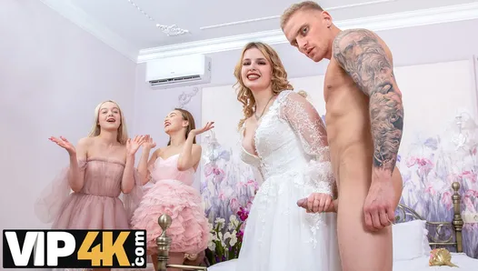 VIP4K. Nena comparte a su novio con dos mejores amigos justo después de la ceremonia de la boda