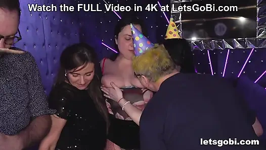 Bu benim partim ve istediğimle sikişeceğim! LetsGoBi'de grup seks