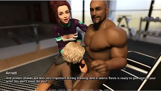 My Hotwife - Gameplay - Roleplay - Wife Sucks Gym Trainer Big Black Cock Infront of Whole Gym