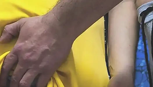 Girl Caught In Public Bus While She Stroking Stranger's Cock Until Ejaculation