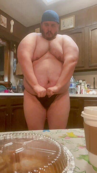 Humongous Burly Chub Bear Flexes and Bursts While Still Soft
