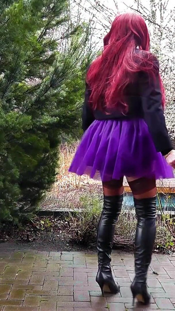 Thrilling moment from "Booted Sissy In Need For Cane & Dicks"