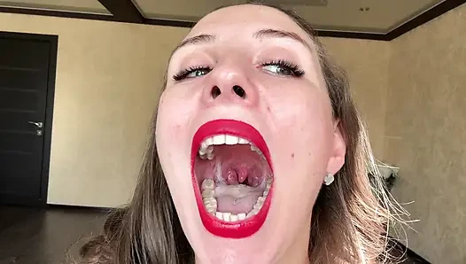 Uvula Spit Close-up POV