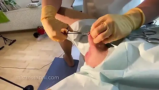 Domina herrin april - klinisches schwanznähen