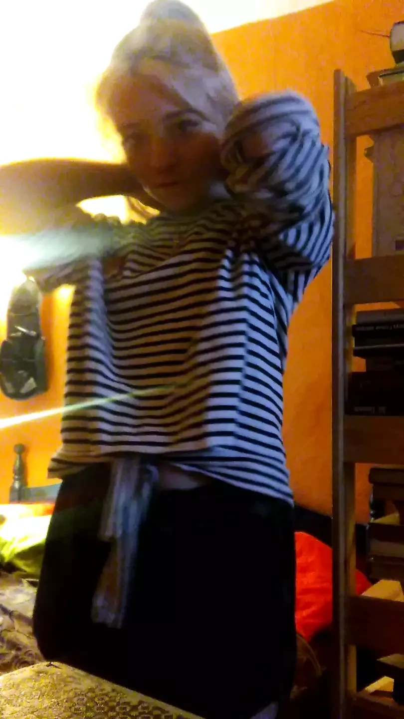 Evening gentle homemade striptease