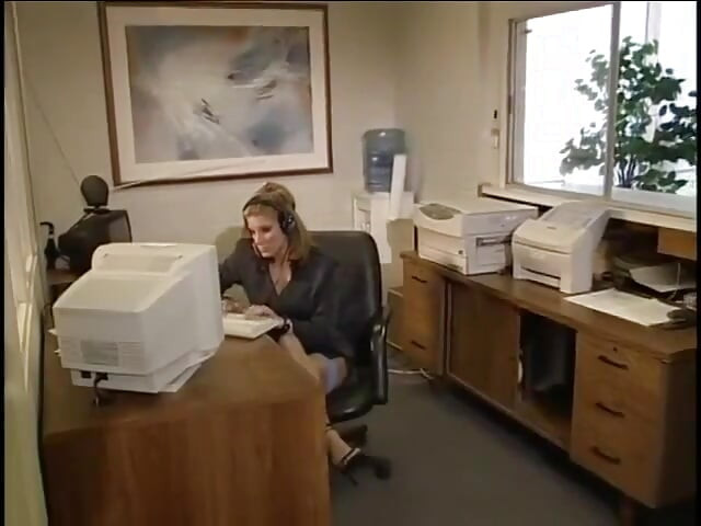 Sexy Blonde Secretary Slut in Blue Lingerie Loves to Get Fucked in the Office