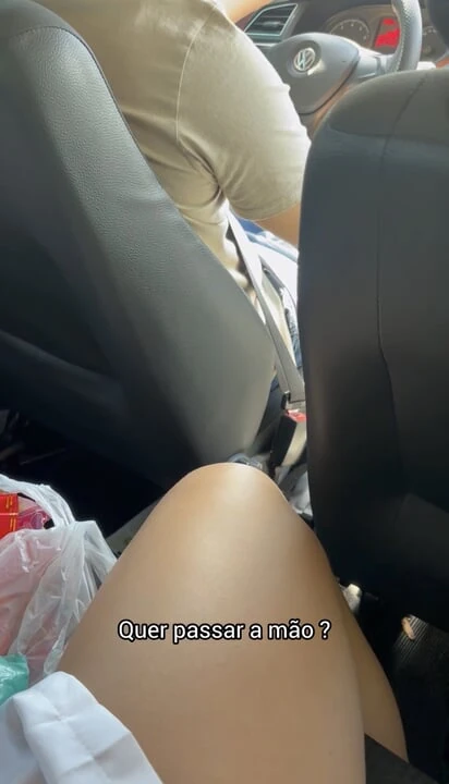 Teasing unknown driver by taking off his clothes