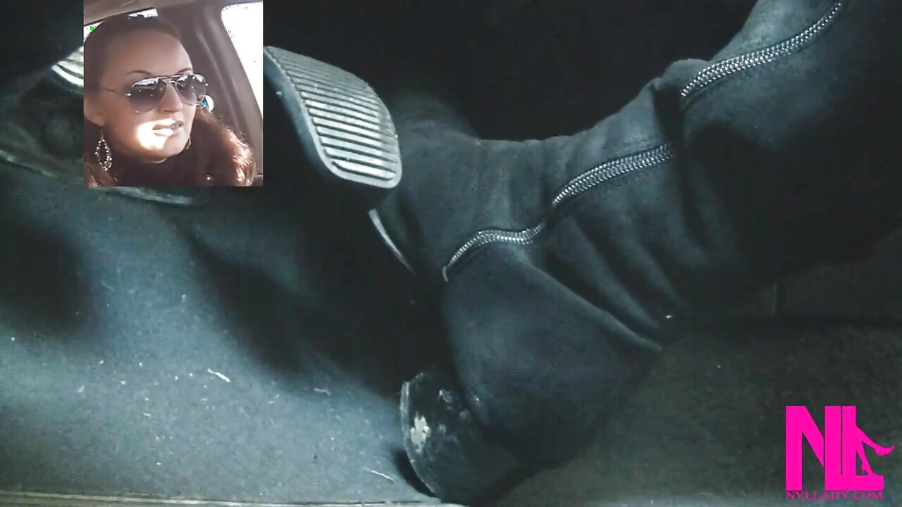 Driving Fast in Black Suede Knee High Boots