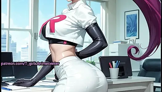 Jessie Rocket team hot futa showing off her huge cock and big ass.
