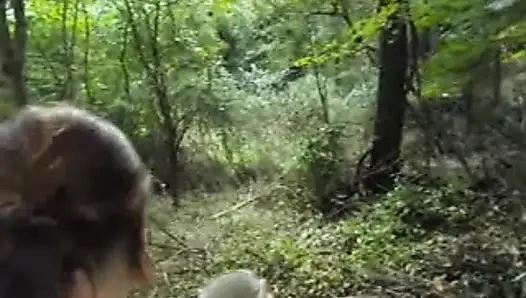 For Coffee Break Sexy Slut Candi Annie Fucks Co-worker POV style in the Woods!
