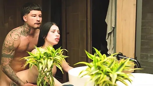 My friend's wife flirts with me and I end up secretly fuck her in the bathroom - Danner Mendez & Katty Blake