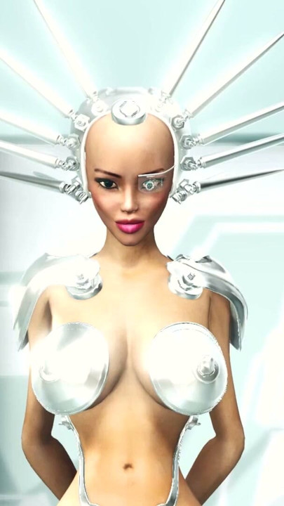Sex android futanari plays with a sexy blonde in the sci-fi med bay | Clip 1