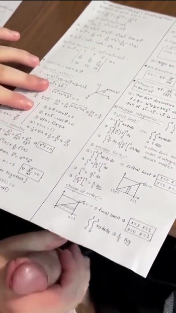 Busty SCHOOLGIRL HANDJOB to a CLASSMATE under the table at math class | Clip 1