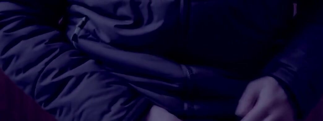 masturbation after entering the house in a down jacket
