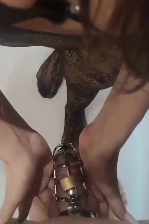 A Cock Released From a Chastity Cage Quickly Cums
