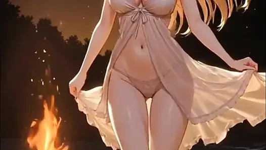 Campfire Cutie by the Beach - Seductive Electric Guitar instrumental music video for relaxing or background music