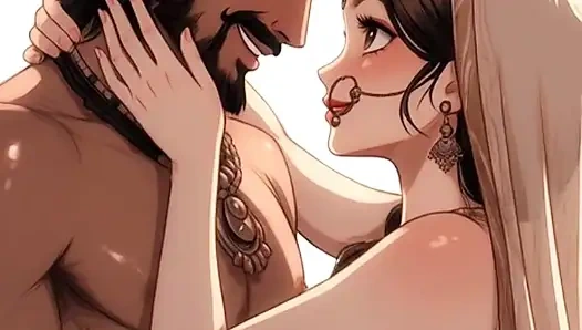 Heiße, animierte paare, romantik