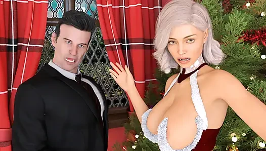 Lisa Giving Blowjob Big Cock Infront Of Cuckold Santa Claus Girl