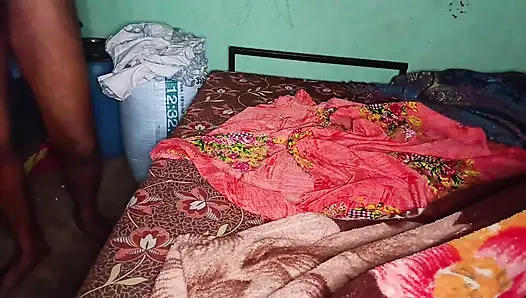 Calling the stepsister and her in the bedroom vigorously.