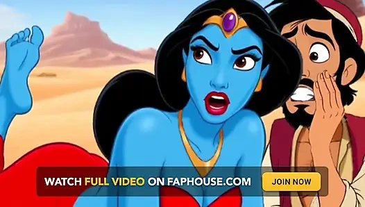 Cin Kız Adaddin'e Yarak Sıvazlıyor. Peri Masalı Hikayesi