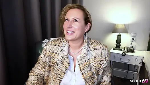 German BBW Mature Kathy Deep with Big Natural Tits and Huge Ass Pick up for Casting Fuck by Boy