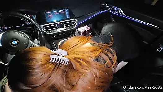 Night Ride and Night Car Blowjob with Pornstar MissRedStar