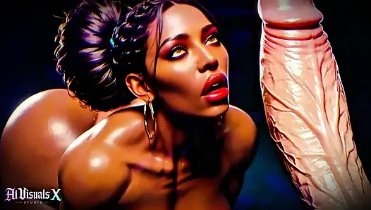 Dewi ebony toket dan pantat besar - pemujaan kontol putih: asmr gelap & kontras ekstrem (bokep animasi 4k ai)