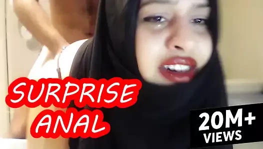 Болезненный неожиданный анал с замужней женщиной в хиджабе!