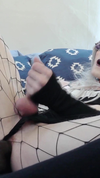 goth maid femboy dildo riding & fleshlight play - fishnets, prostate tease & messy cum | Clip 2