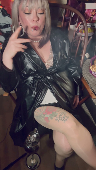 Leather Coat & Cigarettes - Miss Tina Snua Smokes For You | Clip 2