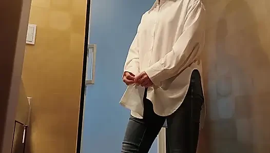 Takes off Her Underwear and Puts on Skinny Jeans and Shirt