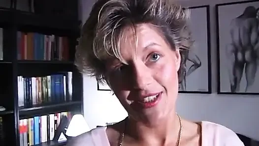 Horny MILF finger fucks her cunt and licks her fingers