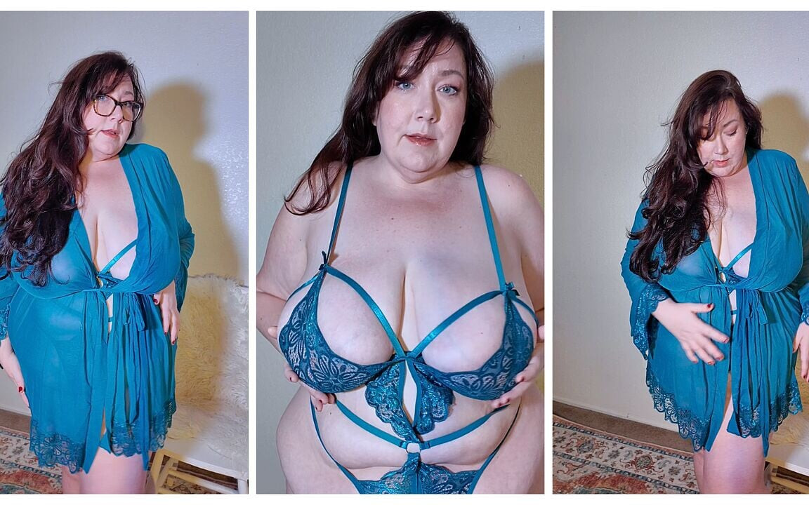 Sexy Plump Brunette BBW MILF Shows off Curves in Lingerie