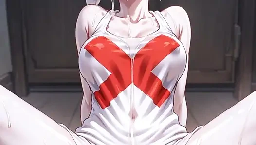 Девушка с белым призраком мастурбирует и слюни с удовольствием